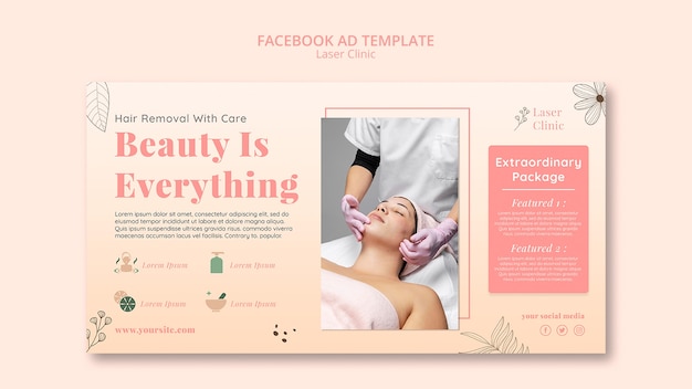 Modelo de facebook de clínica de laser profissional