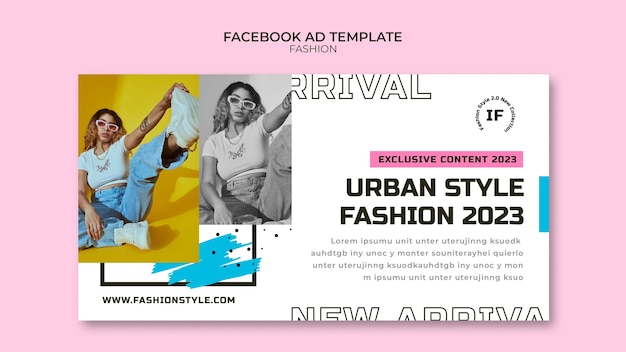 PSD grátis modelo de facebook de coleção de moda design plano