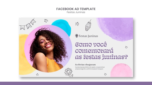 PSD grátis modelo de facebook de comemoração de festa junina