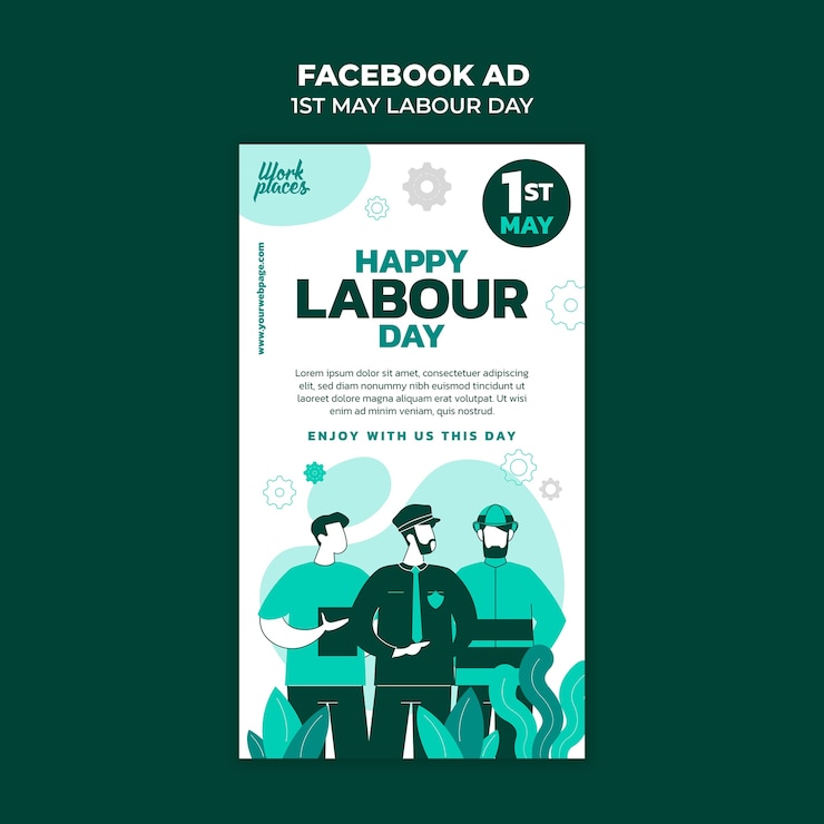 PSD grátis modelo de facebook de comemoração do dia do trabalho