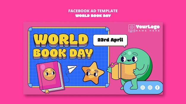 Modelo de facebook de comemoração do dia mundial do livro