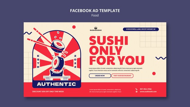 Modelo de facebook de comida deliciosa