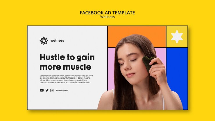 PSD grátis modelo de facebook de conceito de bem-estar