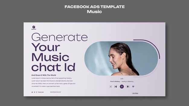 Modelo de facebook de conceito de música gradiente