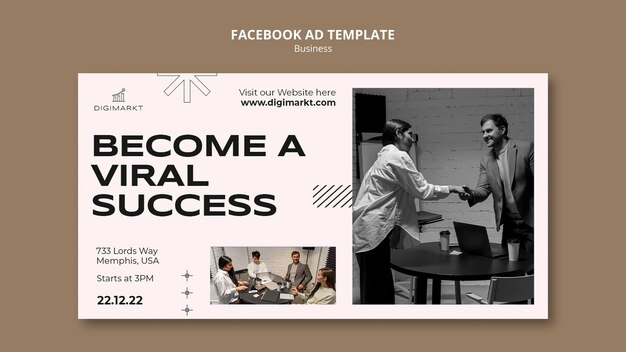 Modelo de facebook de conceito de negócios de design plano