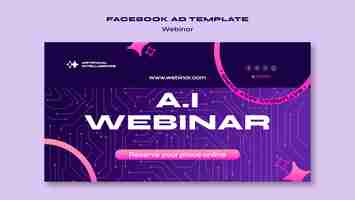 PSD grátis modelo de facebook de conceito de webinar