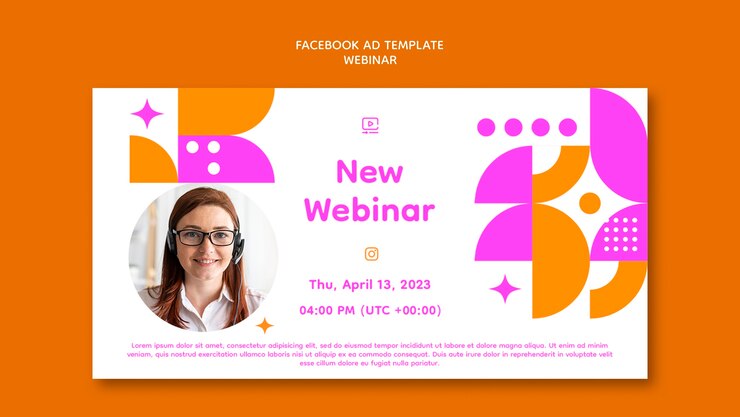 PSD grátis modelo de facebook de conferência webinar