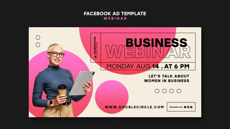 PSD grátis modelo de facebook de conferência webinar