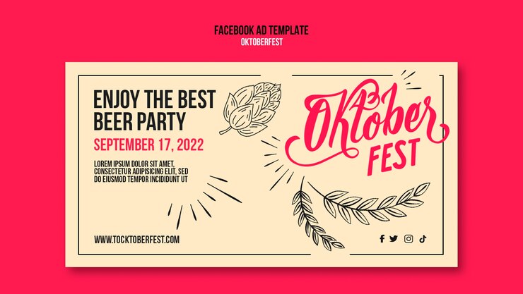 PSD grátis modelo de facebook de design plano oktoberfest