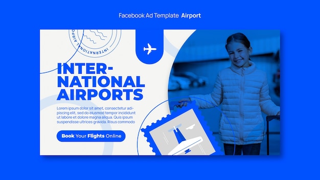 Modelo de facebook de empresa de aeroporto