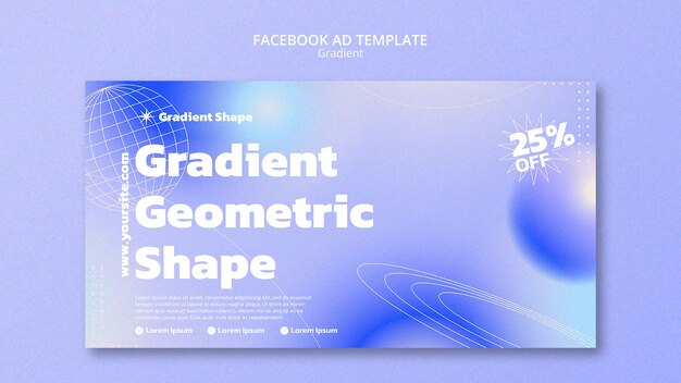 Modelo de Facebook de estilo gradiente