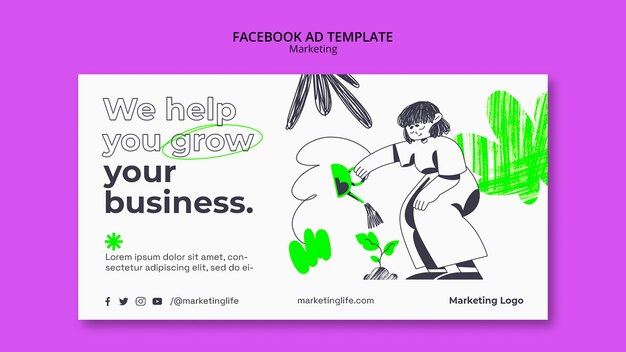 Modelo de facebook de estratégia de marketing