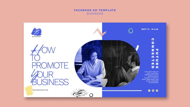 Modelo de facebook de estratégia de negócios de design plano