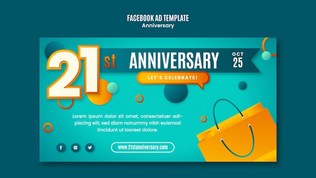 PSD grátis modelo de facebook de feliz aniversário