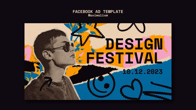 PSD grátis modelo de facebook de festival de design
