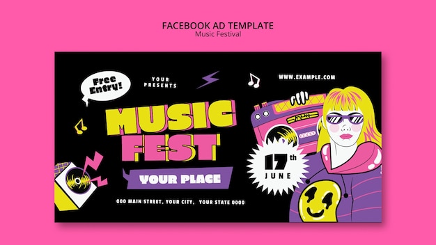 Modelo de facebook de festival de música