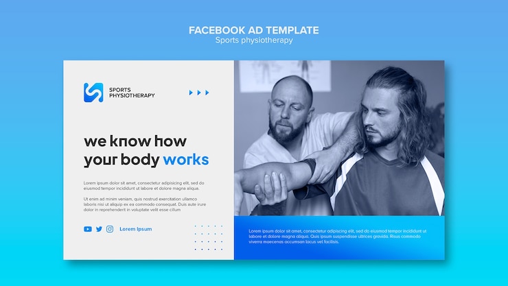 PSD grátis modelo de facebook de fisioterapia gradiente