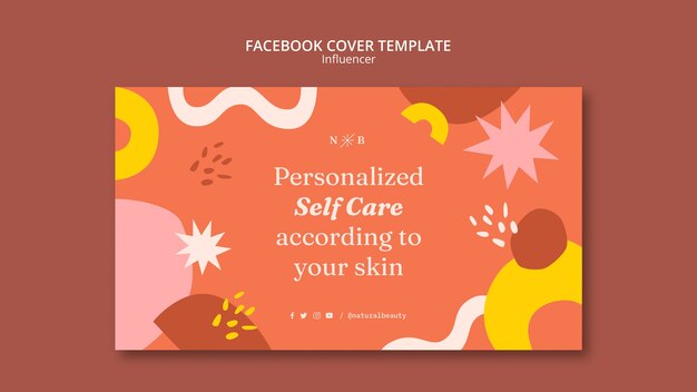 Modelo de facebook de influenciador de design plano