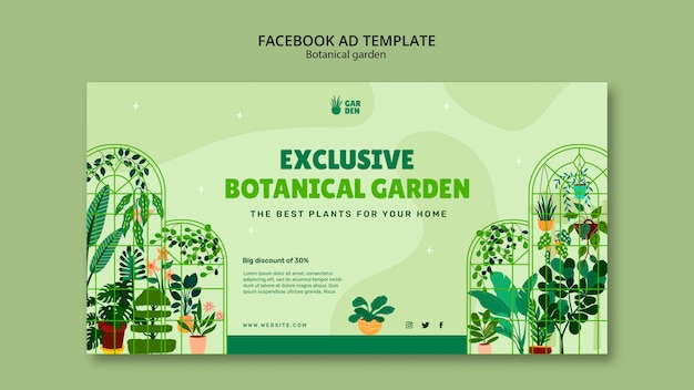 Modelo de facebook de jardim botânico
