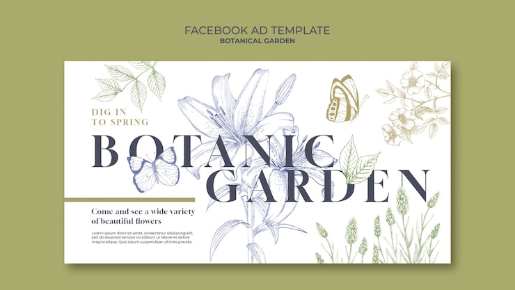 PSD grátis modelo de facebook de jardim botânico
