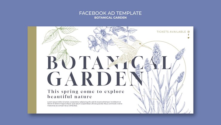PSD grátis modelo de facebook de jardim botânico