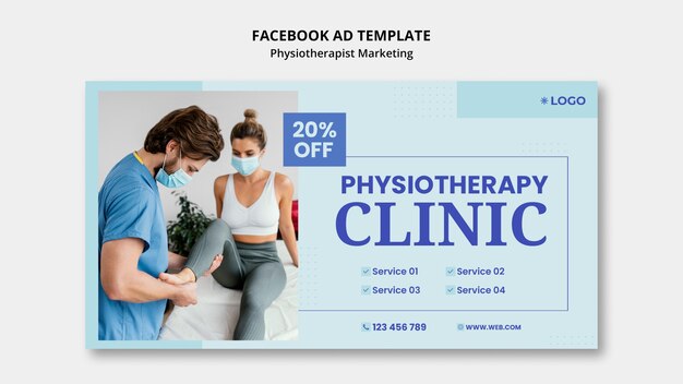 Modelo de facebook de marketing de fisioterapeuta