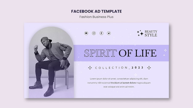 PSD grátis modelo de facebook de negócios de moda desenhados à mão