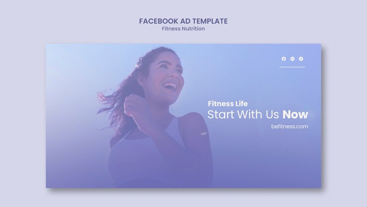 PSD grátis modelo de facebook de nutrição fitness