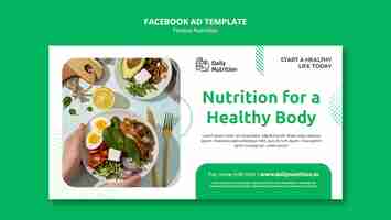 PSD grátis modelo de facebook de nutrição fitness