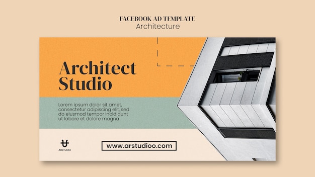 PSD grátis modelo de facebook de projeto de arquitetura