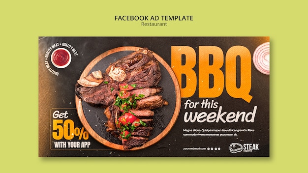 Modelo de Facebook de restaurante de comida deliciosa
