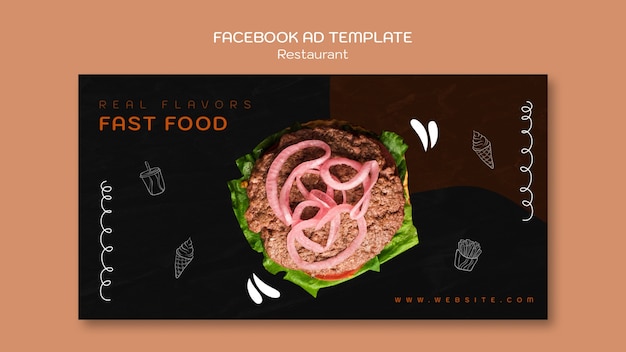 PSD grátis modelo de facebook de restaurante de comida deliciosa