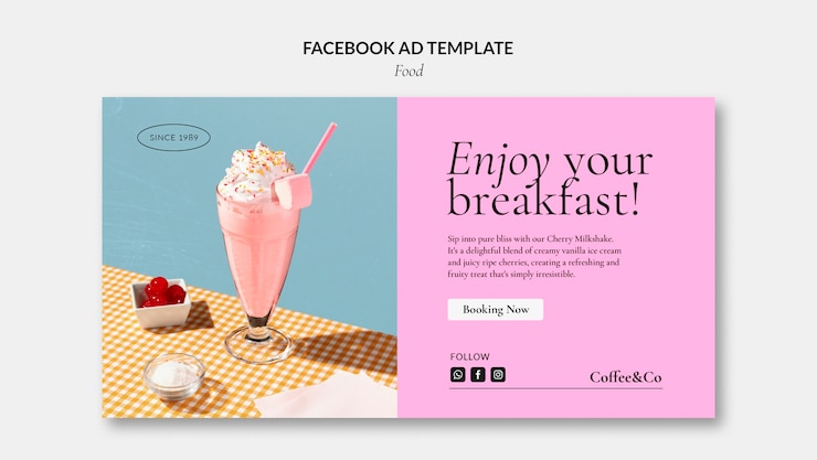 PSD grátis modelo de facebook de restaurante de comida deliciosa