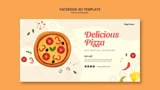 Modelo de facebook de restaurante de pizza