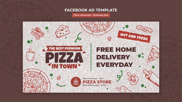 PSD grátis modelo de facebook de restaurante de pizza