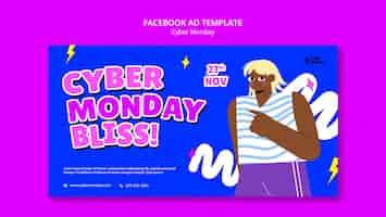 PSD grátis modelo de facebook de segunda-feira cibernética