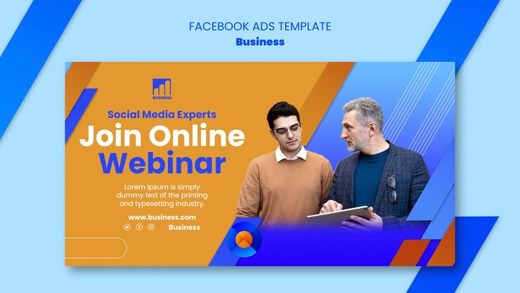 PSD grátis modelo de facebook de soluções de negócios geométricas