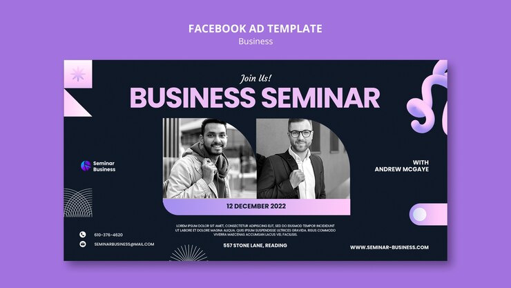 PSD grátis modelo de facebook de soluções de negócios gradiente