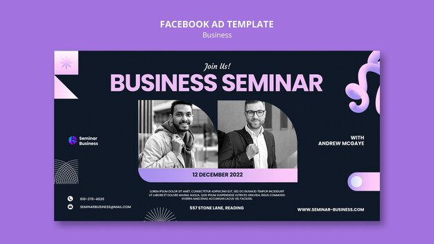 Modelo de facebook de soluções de negócios gradiente