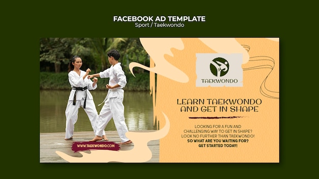 PSD grátis modelo de facebook de taekwondo dinâmico
