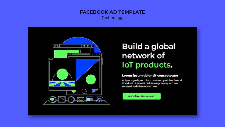 PSD grátis modelo de facebook de tecnologia desenhada à mão