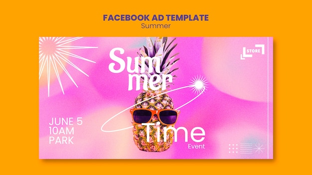 Modelo de facebook de temporada de verão