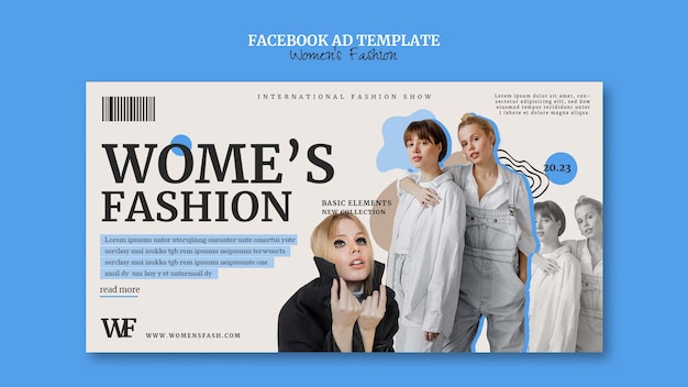 Modelo de facebook de tendências de moda de design plano