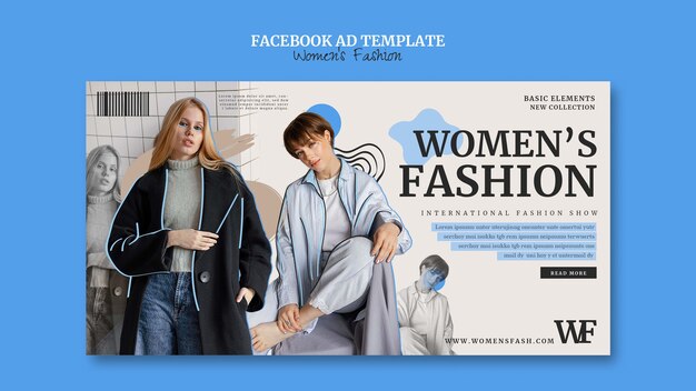 Modelo de facebook de tendências de moda de design plano
