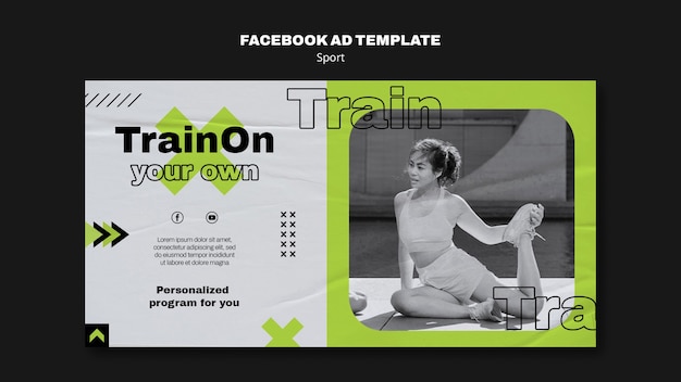 Modelo de Facebook de treino de design plano