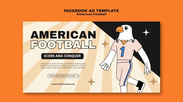 PSD grátis modelo de facebook do campeonato de futebol americano