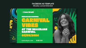 PSD grátis modelo de facebook do carnaval brasileiro
