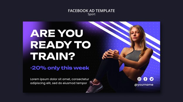 Modelo de facebook do conceito de esporte