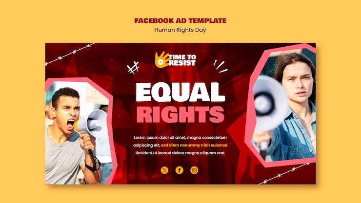 PSD grátis modelo de facebook do dia dos direitos humanos