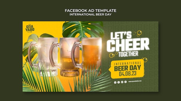 PSD grátis modelo de facebook do dia internacional da cerveja